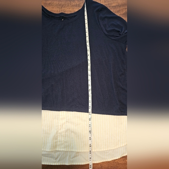 Lane Bryant Women's Blue Hi Low Twofer Scoop Neck Long Sleeve Tunic 18/20 NWT - Picture 10 of 11